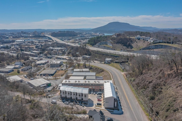 bird's eye view featuring a mountain view