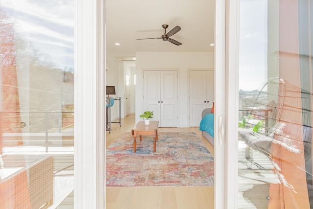 interior space with a healthy amount of sunlight and wood finished floors