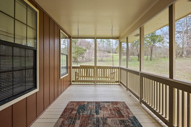 view of unfurnished sunroom