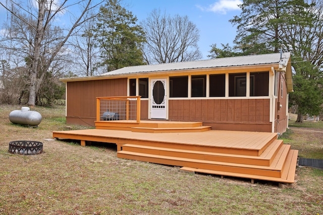 exterior space featuring a fire pit