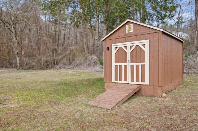 view of shed