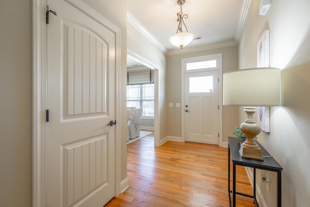 4581 Sweet Berry Ln, Ooltewah, TN 37363 - entrance foyer with light wood-style floors and crown molding