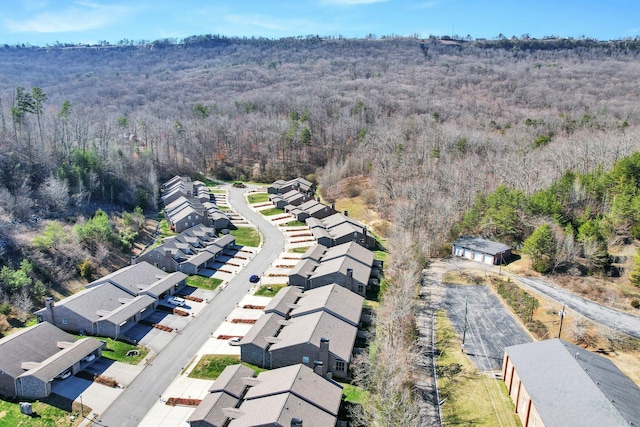 bird's eye view with a forest view