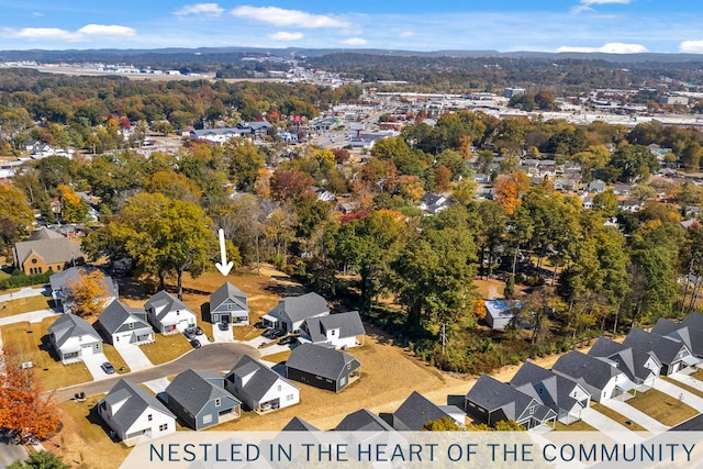 drone / aerial view with a residential view