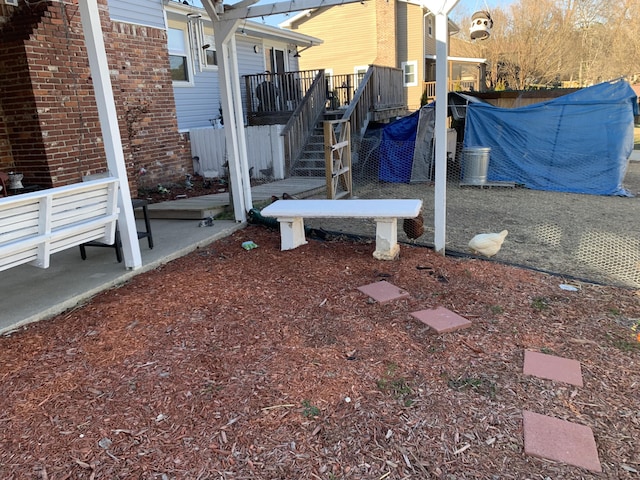 view of yard with stairs