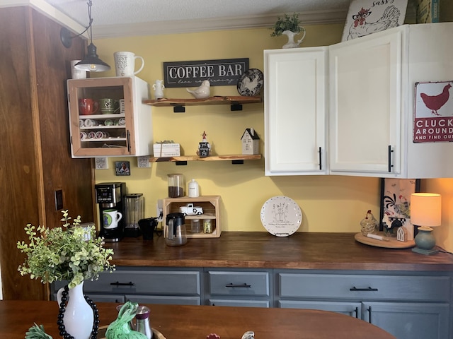 interior space featuring crown molding