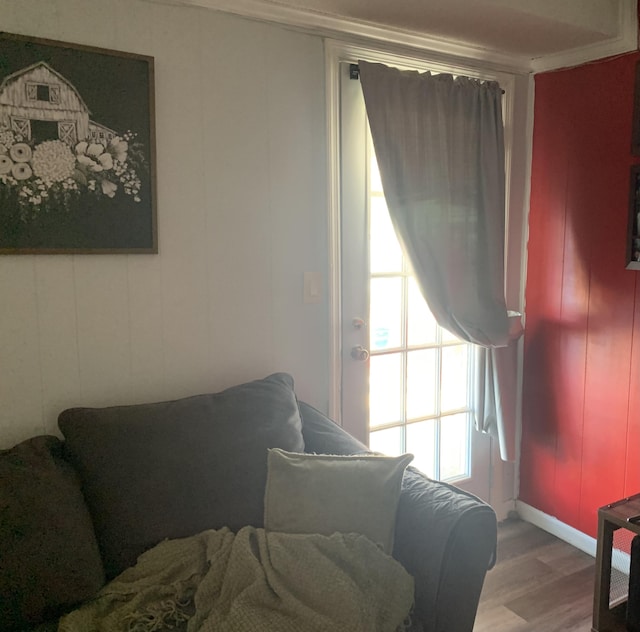 bedroom with wood finished floors