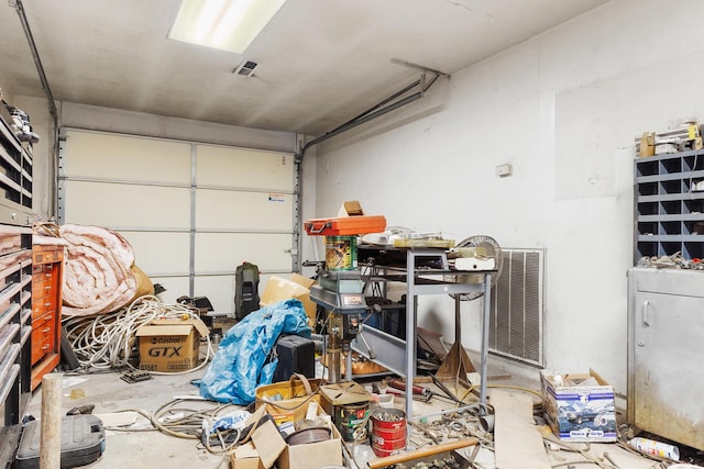 garage with visible vents