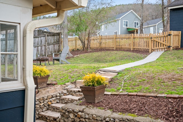 view of yard featuring fence