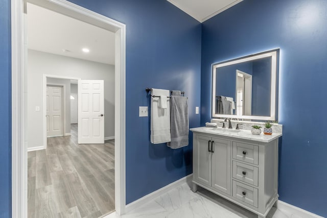 4513 Lamont Ln, Chattanooga, TN 37415 - bathroom with marble finish floor, vanity, and baseboards