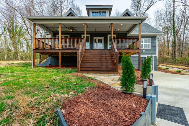 4513 Lamont Ln, Chattanooga, TN 37415 - view of front facade featuring driveway, a wooden deck, and stairs