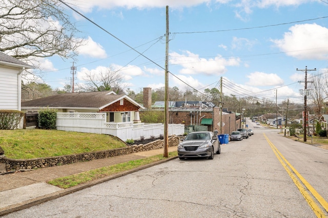 view of road with sidewalks