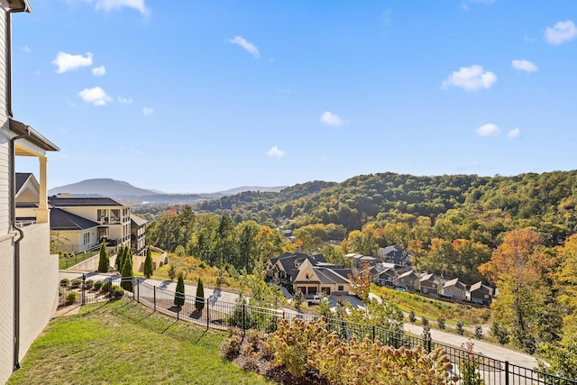 view of mountain feature with a residential view