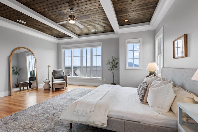 1109 Meroney St, Chattanooga, TN 37405 - bedroom featuring wood ceiling, multiple windows, wood finished floors, and ornamental molding