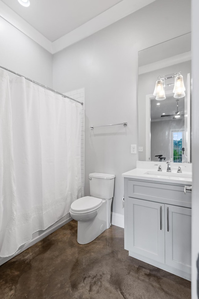 1109 Meroney St, Chattanooga, TN 37405 - full bathroom with vanity, finished concrete flooring, and a shower with curtain