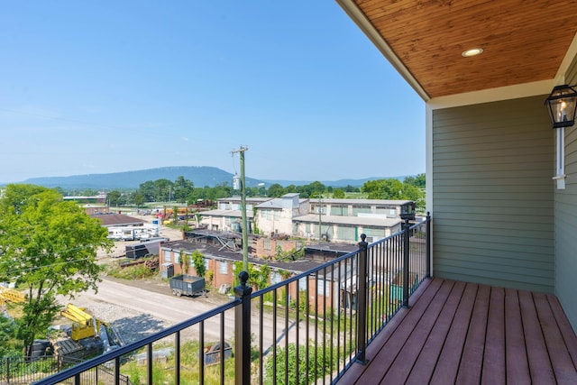 balcony with a mountain view