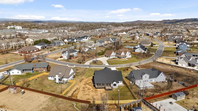 drone / aerial view with a residential view