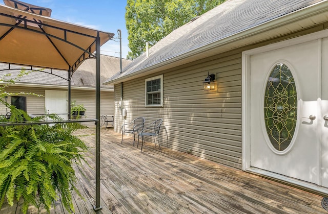 deck with a gazebo