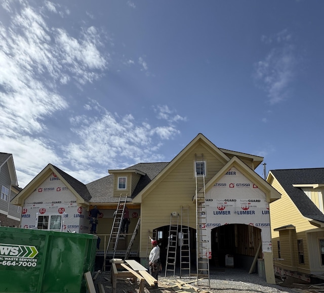 property in mid-construction featuring a garage