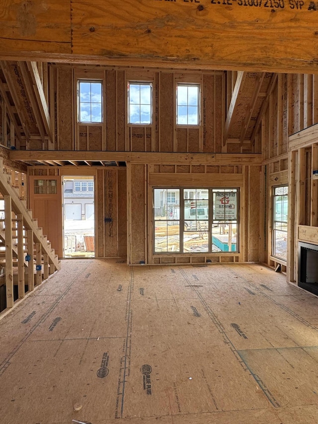 unfurnished living room with a wealth of natural light