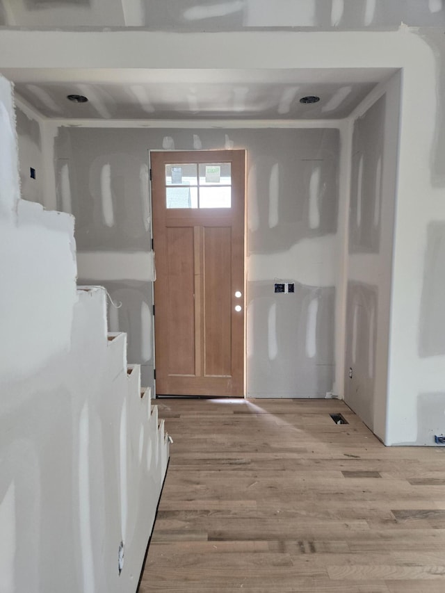 entryway featuring light wood-style flooring