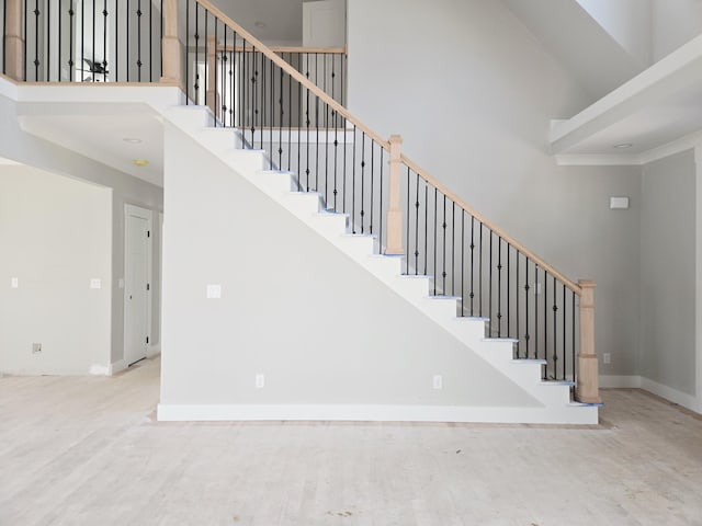 10630 Flicker Way Unit 120, Apison, TN 37302 - stairway with a high ceiling and wood finished floors