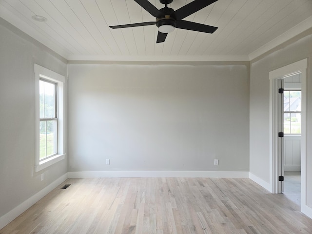 10630 Flicker Way Unit 120, Apison, TN 37302 - spare room featuring wooden ceiling, a ceiling fan, and light wood finished floors