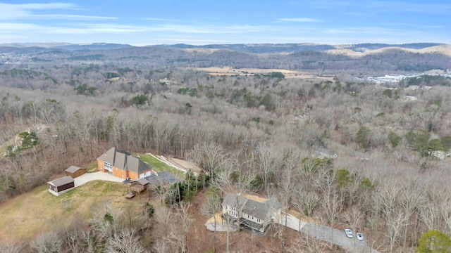 aerial view featuring a mountain view