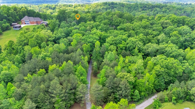 drone / aerial view with a view of trees