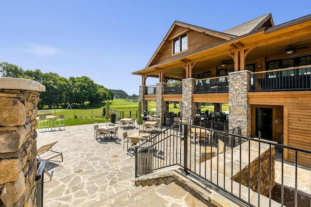 view of patio with fence