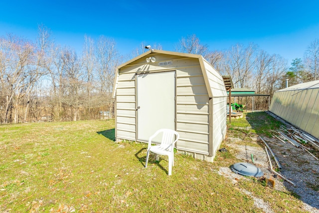 view of shed