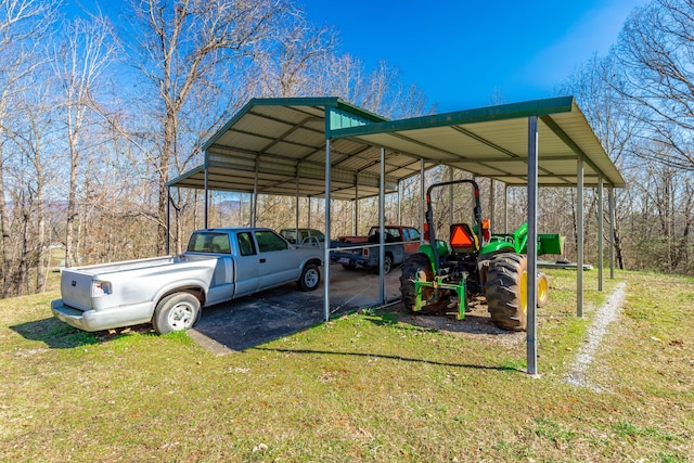 view of vehicle parking featuring a detached carport