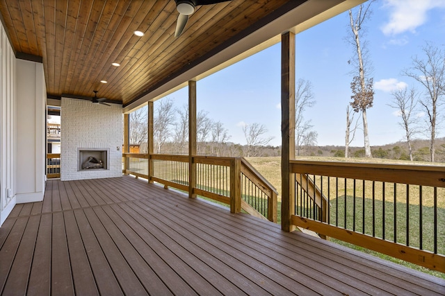 1825 River Breeze Dr, Soddy Daisy, TN 37379 - deck with a yard and ceiling fan