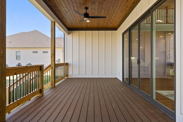 1825 River Breeze Dr, Soddy Daisy, TN 37379 - wooden terrace featuring a ceiling fan