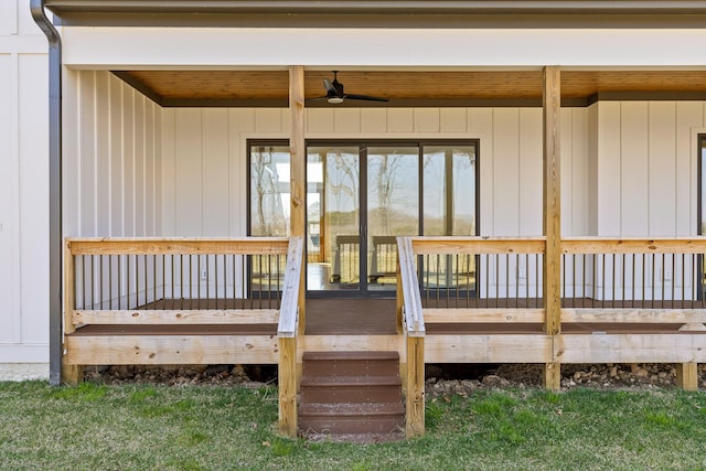 1825 River Breeze Dr, Soddy Daisy, TN 37379 - wooden deck with a ceiling fan