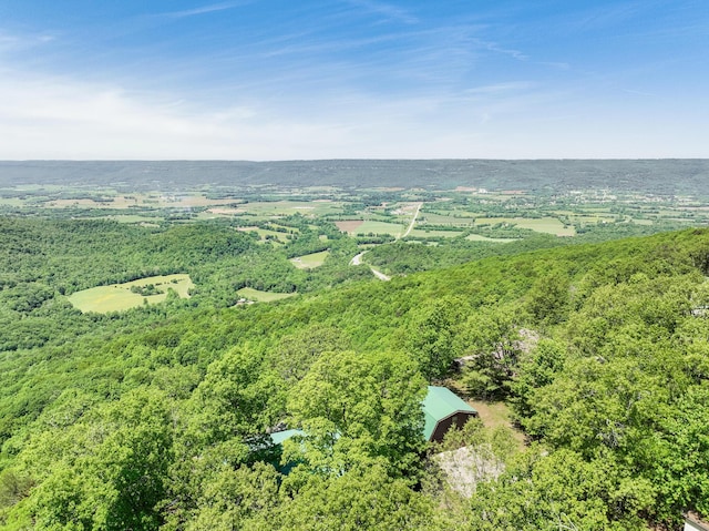 bird's eye view featuring a forest view