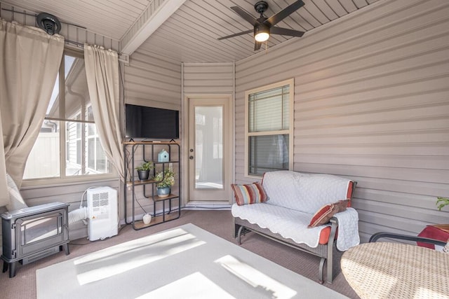 view of patio with ceiling fan