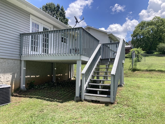 155 Spring Valley Ln, Ringgold, GA 30736 - back of property featuring stairway and a deck