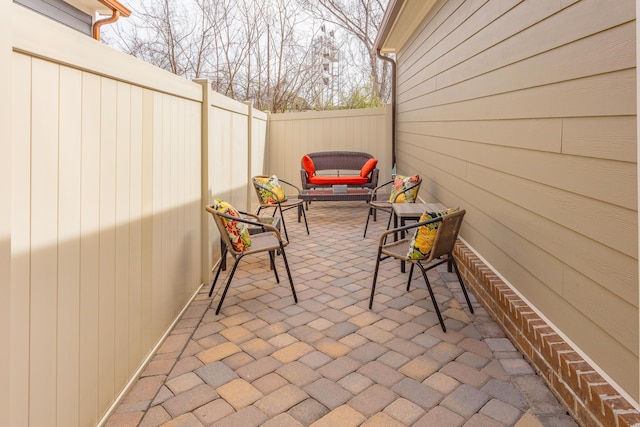 view of patio / terrace featuring a fenced backyard