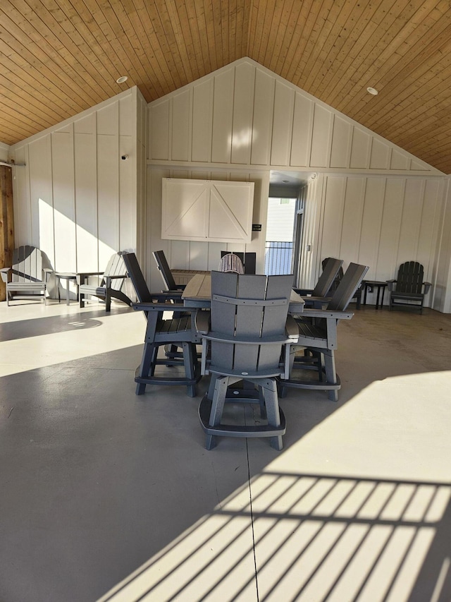 view of patio featuring outdoor dining area