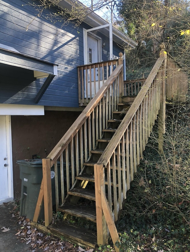 wooden deck with stairs