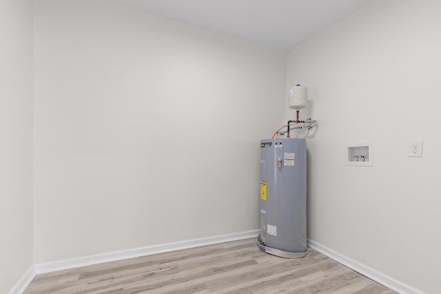 utility room with water heater