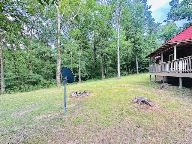 142 Huckleberry Trl, Lafayette, GA 30728 - view of green lawn with a wooden deck