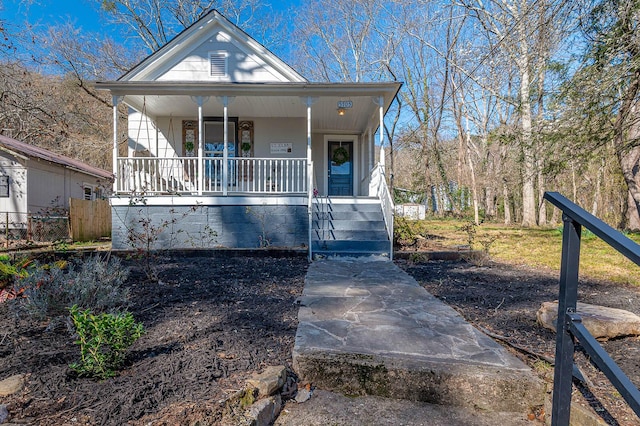 view of front of house with covered porch