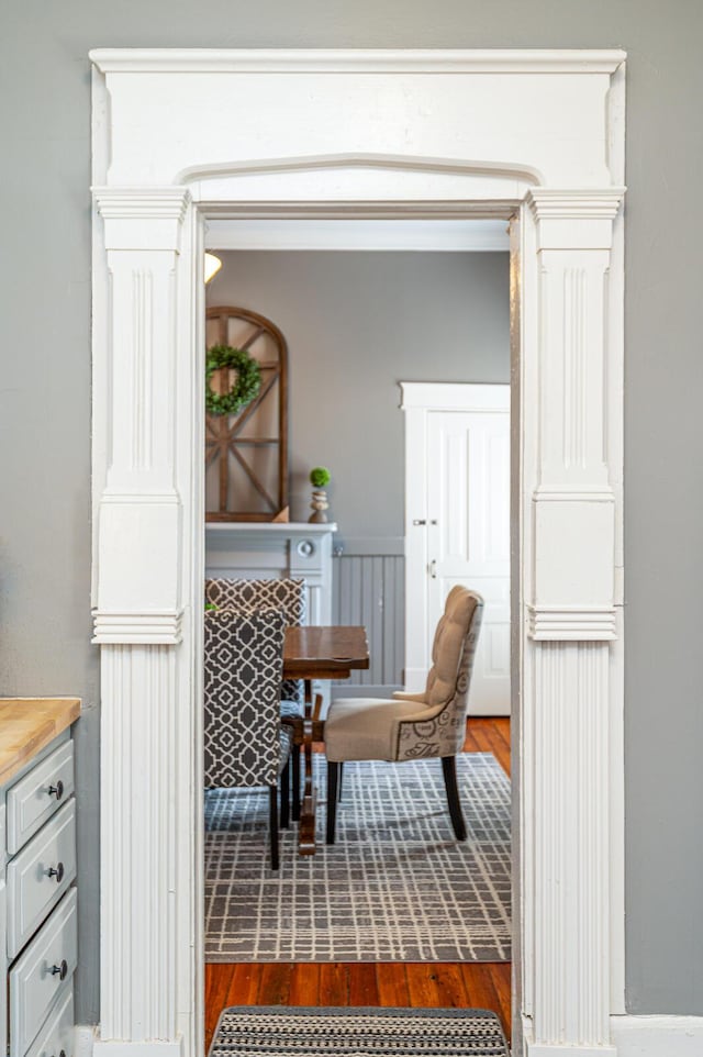 dining area featuring wood finished floors