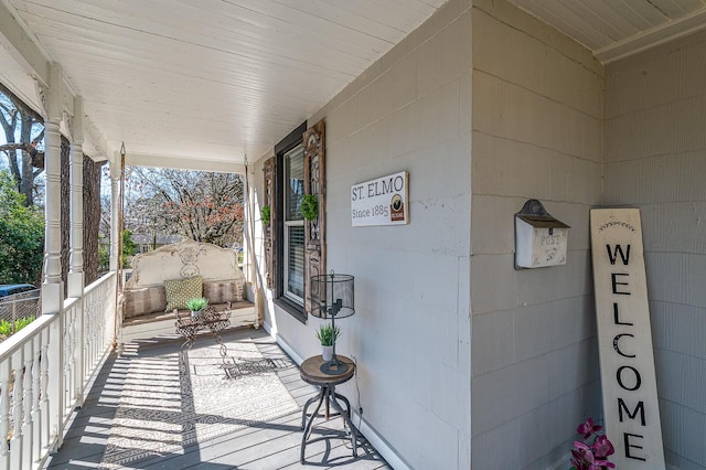 exterior space with covered porch