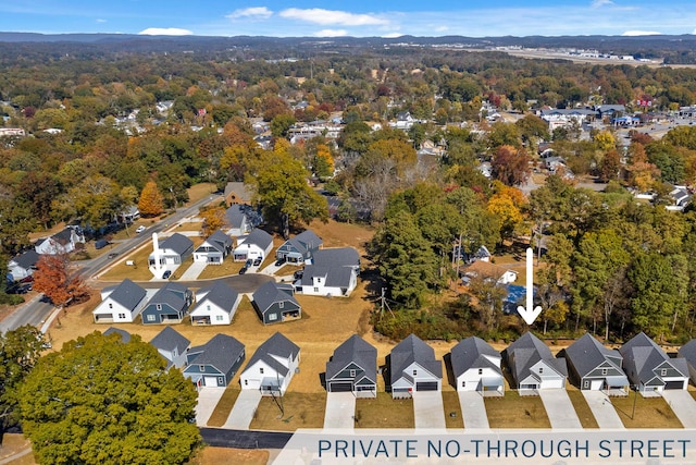 bird's eye view with a residential view