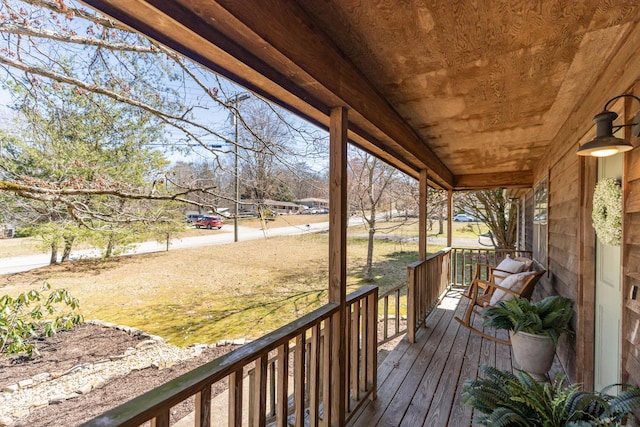 deck with a porch