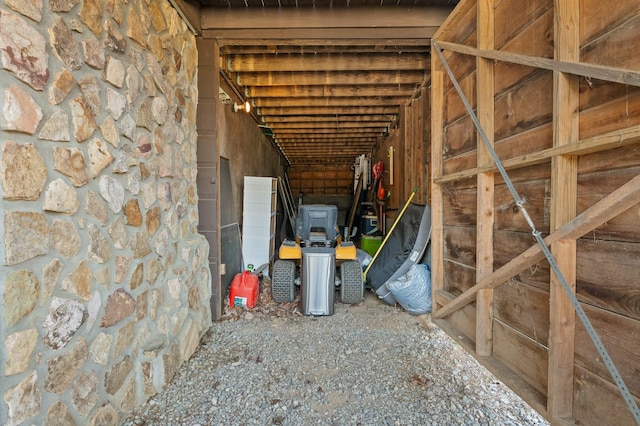 view of unfinished attic