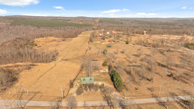 aerial view featuring a rural view